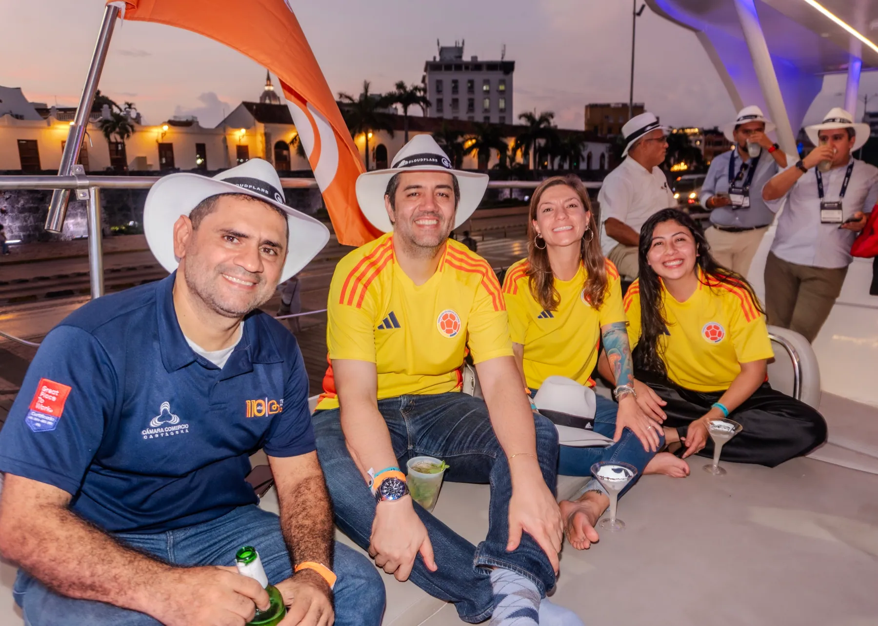 Group of guests during a corporate event onboard Mavi Soul