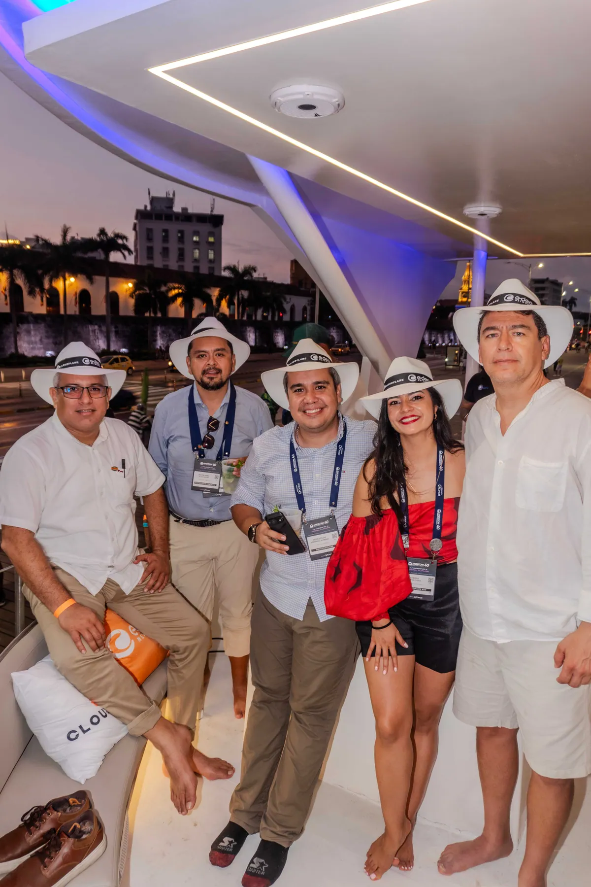 Guests at a corporate event gathered onboard