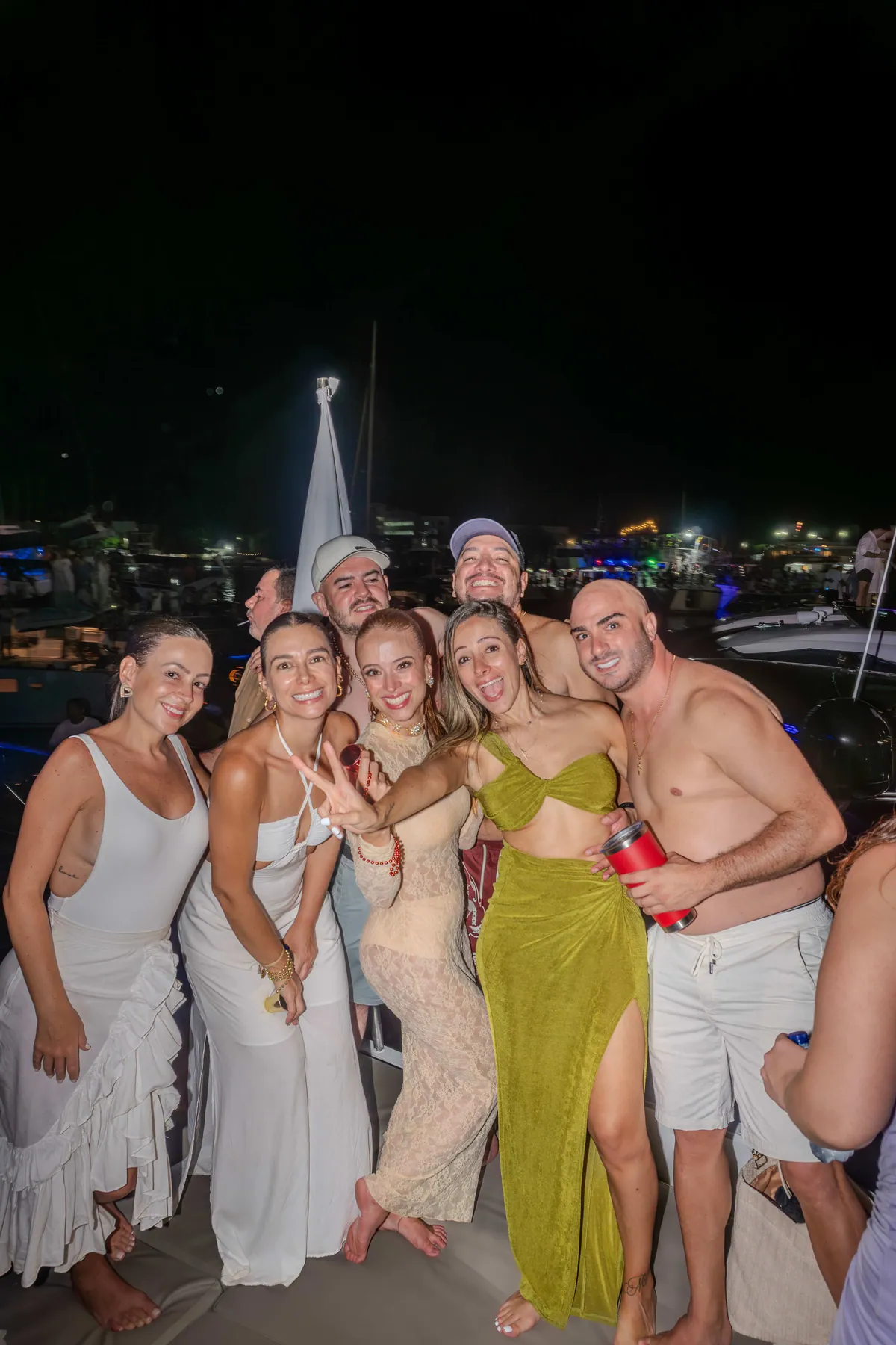 Guests enjoying an elegant celebration on deck