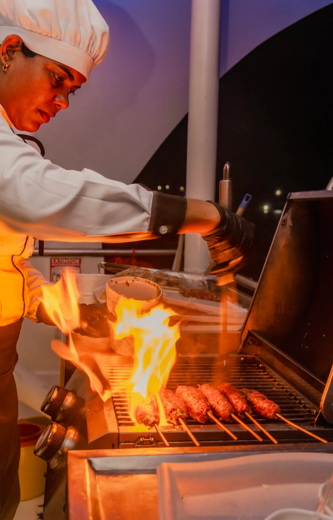 Chef preparing food onboard Mavi Soul