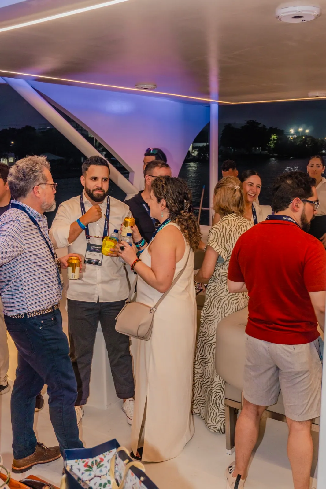 Guests together during a corporate event onboard MAVI